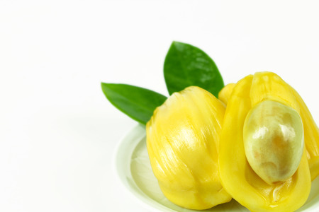 jackfruit and seed isolated on white background
