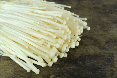 fresh white enoki mushroom, Golden needle mushroomの写真素材