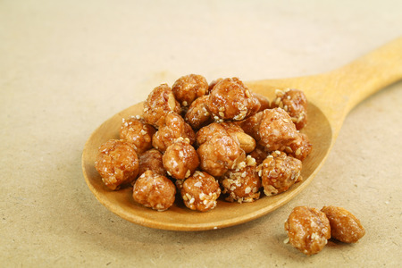 sugared peanut with white sesameの写真素材