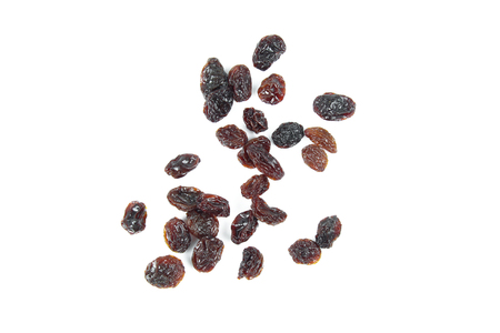 Raisins isolated on white backgroundの写真素材