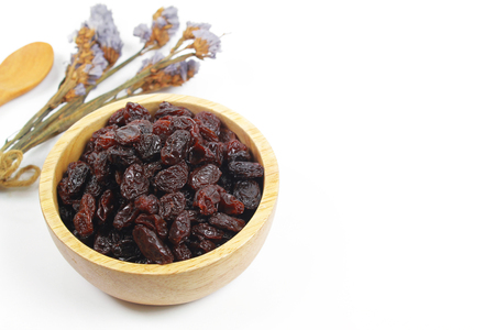 Raisins isolated on white backgroundの写真素材