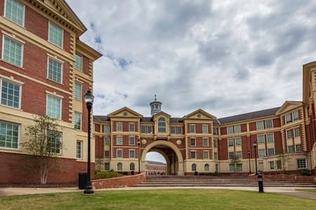 Troy, Alabama, USA-March 20, 2021: View of Rushing Hall on the campus of Troy University in Troy, Alabama. Troy University was founded in 1887.のeditorial素材