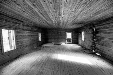Orrville, Alabama, USA - Jan. 26, 2021: Interior of the African-American one-room schoolhouse at Old Cahawba Archaeological Park.のeditorial素材