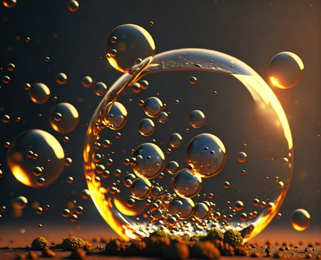 3d illustration of abstract background with bubbles. 3d rendering.の写真素材