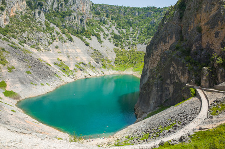 Blue Lake Imotski Croatiaの写真素材