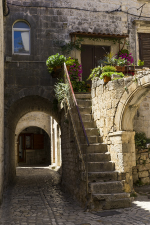 Old City Trogir, Croatia - 19 July 2017, Nice warm summer day in town.のeditorial素材