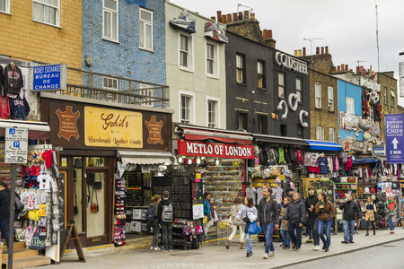 Camden Town London Great Britain, October 13 2017,  People walking on street, Nice colorful outdoors image from the cityのeditorial素材
