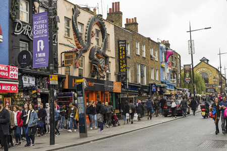 Camden Town London Great Britain, October 13 2017,  People walking on street, Nice outdoors image from the cityのeditorial素材