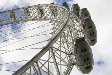 London Eye Great Britain, Nice outdoors photo with details of the ferris wheel, Beautiful architecture in Englandのeditorial素材
