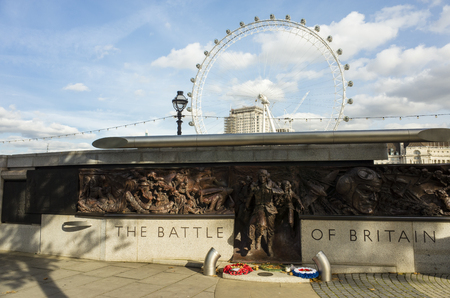 London Great Britain, October 12 2017, Battle of Britain Monument, Beautiful sculpture in Englandのeditorial素材