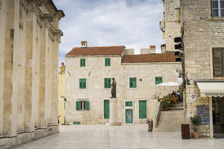 Sibenik Croatia, September 10 2017, Details of houses and buildings in the old city, Nice autumn day in the townのeditorial素材