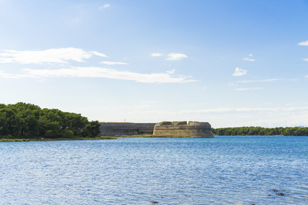 Sibenik, Croatia. Beautiful sunny day in Dalmatia, Nice outdoors and landscape photo of warm summer season at Adriatic Sea. Calm, peaceful and happy image.の写真素材