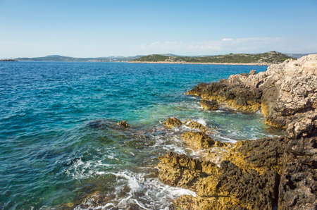 Beautiful nature and landscape photo of sunny summer day at Adriatic Sea in Dalmatia, Croatia,...