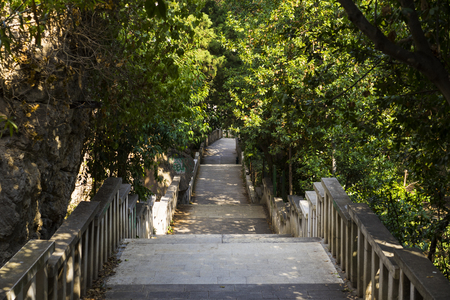 Split, Croatia, August 17 2018, Beautiful sunny day in the old town, Nice outdoors of the popular tourist city in Dalmatia.のeditorial素材