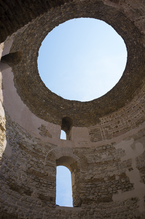 Split, Croatia, August 17 2018, Beautiful sunny day in the old town, Nice outdoors of the popular tourist city in Dalmatia.のeditorial素材