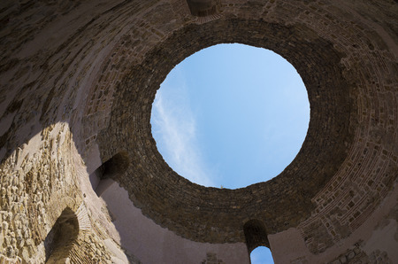 Split, Croatia, August 17 2018, Beautiful sunny day in the old town, Nice outdoors of the popular tourist city in Dalmatia.のeditorial素材