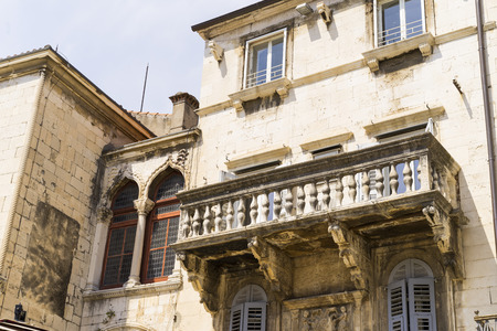 Split, Croatia, August 17 2018, Beautiful sunny day in the old town, Nice outdoors of the popular tourist city in Dalmatia.のeditorial素材