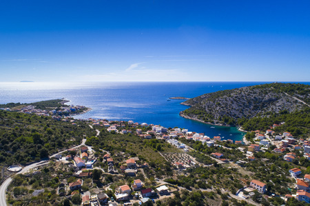 Beautiful aerial photo of Razanj in Dalmatia, Croatia, Europe. Nice nature and landscape on warm...