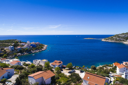 Beautiful aerial photo of Razanj in Dalmatia, Croatia, Europe. Nice nature and landscape on warm...