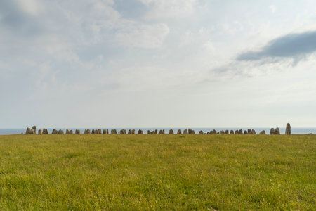 Ystad, Scania, Sweden - 06 20 2021 : Ales Stones ancient megalithic monumentのeditorial素材