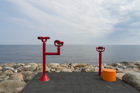 Smygehuk, Skane, Sweden - 06 20 2021 : Harbor and small fishing village and the southernmost point of Sweden.のeditorial素材