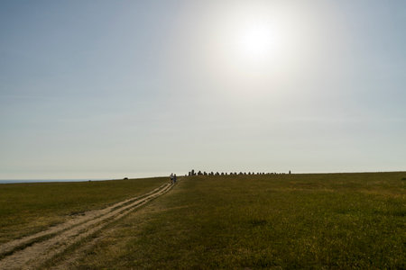 Ystad, Scania, Sweden - 06 20 2021 : Ales Stones ancient megalithic monumentのeditorial素材