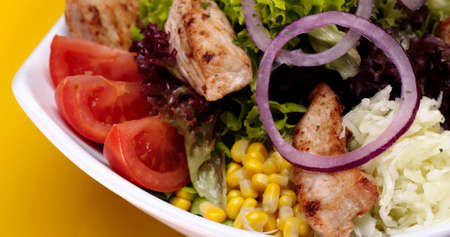 Diet Salad with Turkey Strips and Assorted Fresh Vegetables.の写真素材