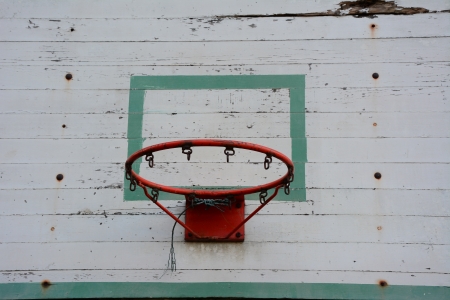 Old basketball goal without net