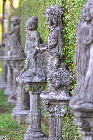 Statue of human in mary motionの写真素材