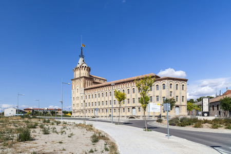 CERVERA,SPAIN-AUGUST 26,2013: Architecture, modernist style building, La Farinera del Sindicat Agricola, flour factory,by architect Cesar Martinell, Cervera, province Lleida, Catalonia.のeditorial素材
