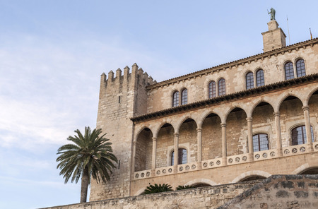 PALMA DE MALLORCA,SPAIN-JANUARY 12,2016: Royal Palace of La Almudaina, Palma de Mallorca, Baleariic Islands, Spain.のeditorial素材