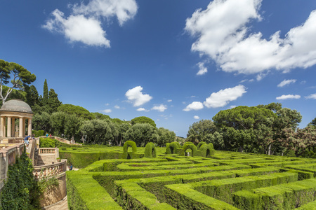 BARCELONA,SPAIN-JULY 20,2011: Labyrinth parc, Parc del Laberint Horta. The oldest garden city, designed in 1792 by Domenico Bagutti.のeditorial素材