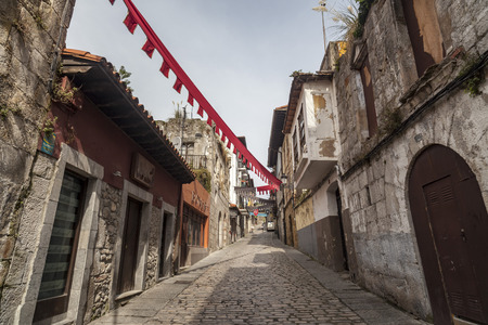 LAREDO,SPAIN-SEPTEMBER 25,2015: Village street in Laredo, province Santander, Cantabria, Spain.のeditorial素材