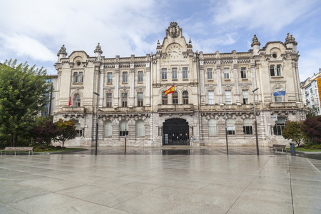 SANTANDER,SPAIN-SEPTEMBER 23,2015: City hall, Casa consistorial or ayuntamiento, Santander, Cantabria, Spain.のeditorial素材