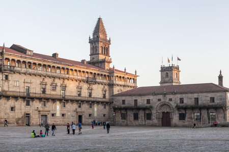 SANTIAGO DE COMPOSTELA, SPAIN-NOVEMBER 10,2015: Obradoiro square, Santiago de Compostela, Galicia, Spain.のeditorial素材