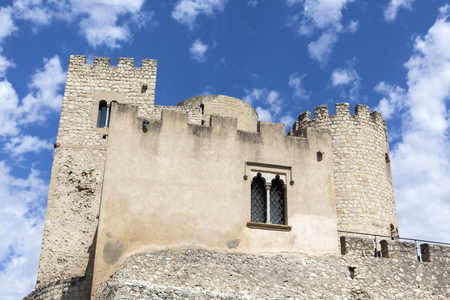 CASTELLET,SPAIN-AUGUST 22,2015: Castle, Castillo de Castellet, hosts Abertis Foundation,International center for the mediterranean biosphere reserves under the auspicies of UNESCO, Castellet i la Gornal, Penedes area,Catalonia,Spain.のeditorial素材