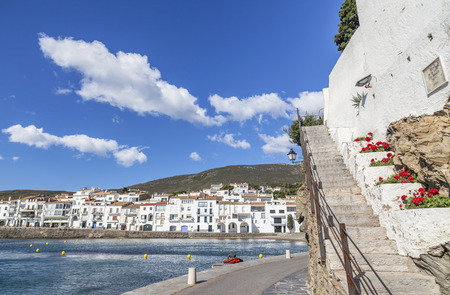 Cadaques,Catalonia,Spain. View of village.のeditorial素材