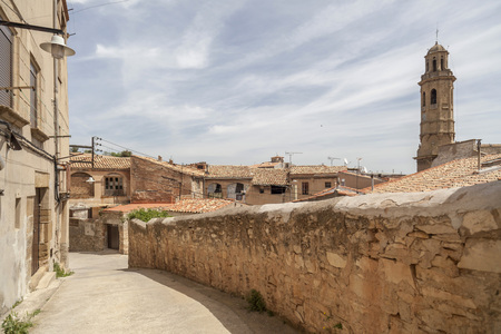 CALAF,SPAIN-MAY 11,2015: Street view in village of Calaf,Catalonia,Spain.のeditorial素材