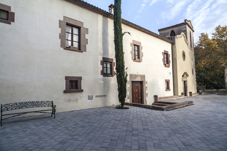 CALDES DE MONTBUI,SPAIN-NOVEMBER 21,2014: Ancient hermitage, Ermita Mare de Deu del Remei, Caldes de Montbui, province Barcelona,Catalonia.のeditorial素材