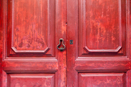 Detail red door.の写真素材