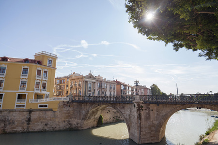 MURCIA,SPAIN-SEPTEMBER 21,2017:General city view and Segura river,historic center,Murcia,Spain.のeditorial素材