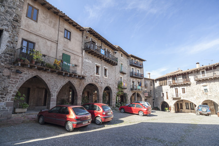 SANTA PAU,SPAIN-MAY 9,2017:Village view,Santa Pau,Catalonia,Spain.のeditorial素材