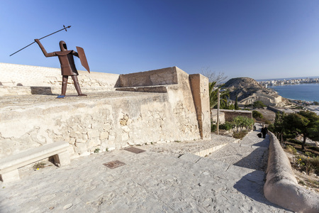 ALICANTE, SPAIN- JANUARY 18, 2018: Santa Barbara castle fortress, historic monument. Alicante, Spain.のeditorial素材
