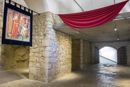 ALICANTE, SPAIN- JANUARY 18, 2018: Santa Barbara castle fortress, historic monument. Alicante, Spain.のeditorial素材