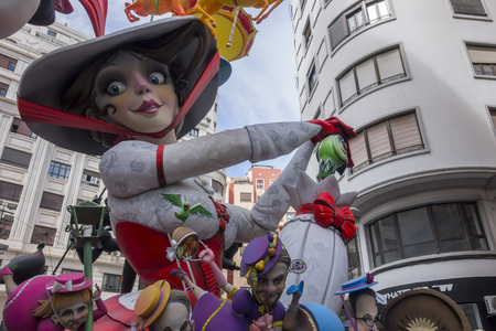 VALENCIA,SPAIN-MARCH 19,2018: Falles, traditional celebration, unesco untangible cultural heritage,...