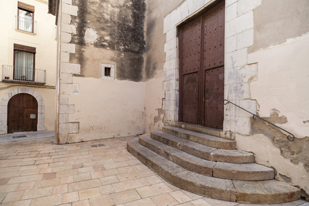 VILANOVA I LA GELTRU,SPAIN-FEBRUARY 22,2018: Historic center,ancient street view in Vilanova i la Geltru,Catalonia, Spain.のeditorial素材