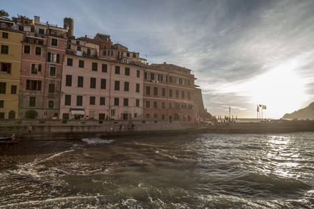 VERNAZZA,ITALY-SEPTEMBER 17,2013:View of italian village of Vernazza in Cinque Terre region.のeditorial素材