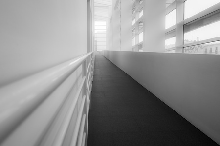 BARCELONA,SPAIN-MAY 12,2018: Interior view museum MACBA, Barcelona museum of contemporary art. El Raval quarter.のeditorial素材