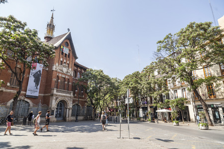 City center, square, plaza del mercat, Valencia.のeditorial素材