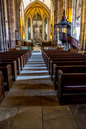 Interior of the church of Saint Thomas in Strasbourg, Franceのeditorial素材